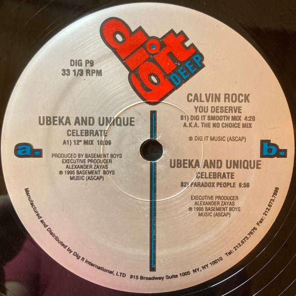 Ubeka And Unique / Calvin Rock - Celebrate / You Deserve